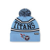 Tennessee Titans NFL Periwinkle Primary Logo Stripe Pom Beanie