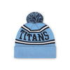 Tennessee Titans NFL Periwinkle Primary Logo Stripe Pom Beanie