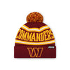 Washington Commanders NFL Maroon Primary Logo Stripe Pom Beanie