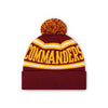 Washington Commanders NFL Maroon Primary Logo Stripe Pom Beanie