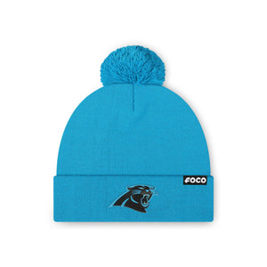 Carolina Panthers NFL Glacier Blue Basic Primary Logo Pom Beanie