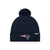 New England Patriots NFL Navy Basic Primary Logo Pom Beanie (PREORDER - SHIPS LATE SEPTEMBER)