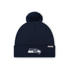 Seattle Seahawks NFL Navy Basic Primary Logo Pom Beanie