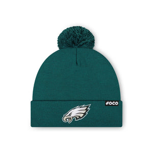Philadelphia Eagles NFL Midnight Green Basic Primary Logo Pom Beanie (PREORDER - SHIPS EARLY NOVEMBER)