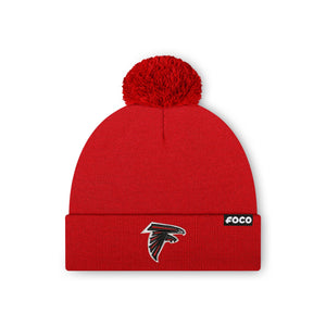 Atlanta Falcons NFL Red Basic Primary Logo Pom Beanie