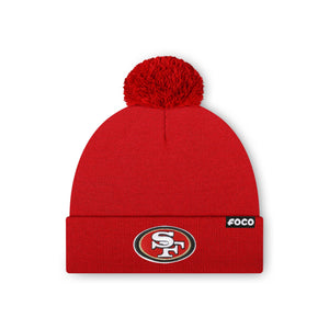 San Francisco 49ers NFL Red Basic Primary Logo Pom Beanie