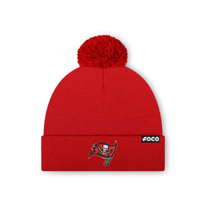 Tampa Bay Buccaneers NFL Red Basic Primary Logo Pom Beanie