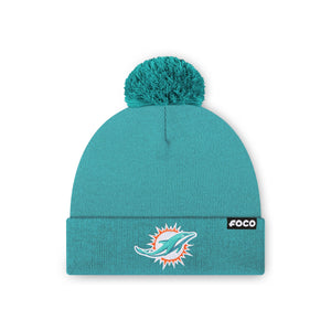 Miami Dolphins NFL Neptune Basic Primary Logo Pom Beanie