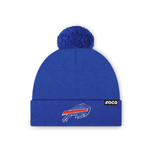 Buffalo Bills NFL Royal Basic Primary Logo Pom Beanie