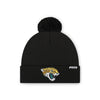 Jacksonville Jaguars NFL Black Basic Primary Logo Pom Beanie