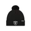 Las Vegas Raiders NFL Black Basic Primary Logo Pom Beanie