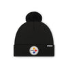 Pittsburgh Steelers NFL Black Basic Primary Logo Pom Beanie