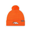 Denver Broncos NFL Orange Basic Primary Logo Pom Beanie