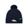 Denver Broncos NFL Navy Basic Primary Logo Pom Beanie