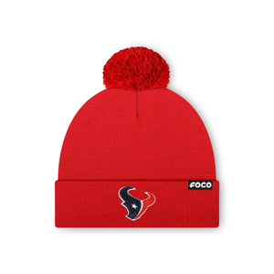 Houston Texans NFL Red Basic Primary Logo Pom Beanie