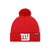 New York Giants NFL Red Basic Primary Logo Pom Beanie (PREORDER - SHIPS LATE SEPTEMBER)