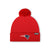 New England Patriots NFL Red Basic Primary Logo Pom Beanie (PREORDER - SHIPS LATE SEPTEMBER)