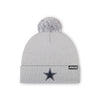 Dallas Cowboys NFL Silver Basic Primary Logo Pom Beanie