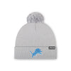 Detroit Lions NFL Silver Basic Primary Logo Pom Beanie