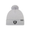 Las Vegas Raiders NFL Silver Basic Primary Logo Pom Beanie