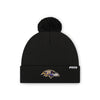 Baltimore Ravens NFL Black Basic Primary Logo Pom Beanie