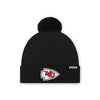 Kansas City Chiefs NFL Black Basic Primary Logo Pom Beanie