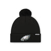 Philadelphia Eagles NFL Black Basic Primary Logo Pom Beanie