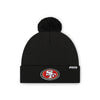 San Francisco 49ers NFL Black Basic Primary Logo Pom Beanie