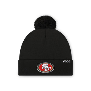 San Francisco 49ers NFL Black Basic Primary Logo Pom Beanie