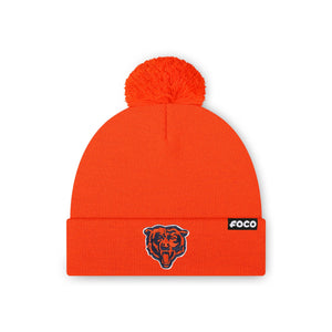 Chicago Bears NFL Orange Basic Primary Logo Pom Beanie