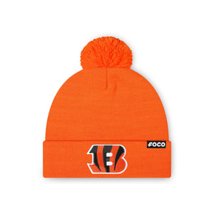Cincinnati Bengals NFL Orange Basic Primary Logo Pom Beanie