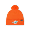 Miami Dolphins NFL Orange Basic Primary Logo Pom Beanie