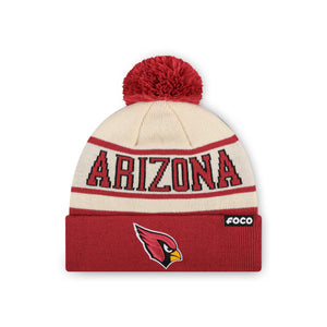 Arizona Cardinals NFL Heritage Stripe Primary Logo Pom Beanie