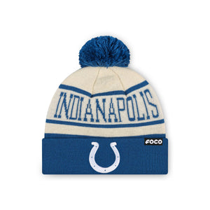 Indianapolis Colts NFL Heritage Stripe Primary Logo Pom Beanie