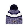 Baltimore Ravens NFL Heather Team Stripe Lined Pom Beanie