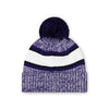 Baltimore Ravens NFL Heather Team Stripe Lined Pom Beanie