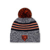 Chicago Bears NFL Heather Team Stripe Lined Pom Beanie