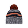 Chicago Bears NFL Heather Team Stripe Lined Pom Beanie