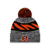 Cincinnati Bengals NFL Heather Team Stripe Lined Pom Beanie