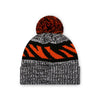 Cincinnati Bengals NFL Heather Team Stripe Lined Pom Beanie