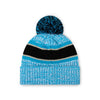 Carolina Panthers NFL Heather Team Stripe Lined Pom Beanie