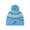 Detroit Lions NFL Heather Team Stripe Lined Pom Beanie