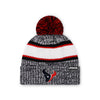 Houston Texans NFL Heather Team Stripe Lined Pom Beanie