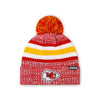 Kansas City Chiefs NFL Heather Team Stripe Lined Pom Beanie