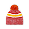 Kansas City Chiefs NFL Heather Team Stripe Lined Pom Beanie