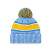 Los Angeles Chargers NFL Heather Team Stripe Lined Pom Beanie