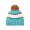 Miami Dolphins NFL Heather Team Stripe Lined Pom Beanie