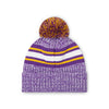 Minnesota Vikings NFL Heather Team Stripe Lined Pom Beanie