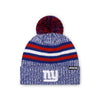 New York Giants NFL Heather Team Stripe Lined Pom Beanie