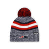 New England Patriots NFL Heather Team Stripe Lined Pom Beanie